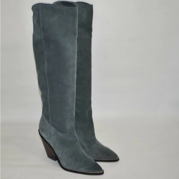 NIB Sam Edelman Gray Suede Tall Knee-High Boots - Size 9 - Picture 1 of 7
